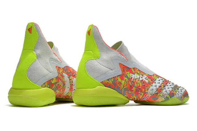 Adidas X Multicolor Vert Sans Lacets Ajustement Chaussons Partie Supérieure Couverture de Cage Asymétrique Chaussures de Football Intérieur 15