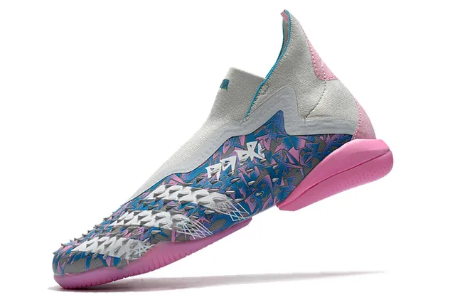 Adidas X Multicolor Vert Sans Lacets Ajustement Chaussons Partie Supérieure Couverture de Cage Asymétrique Chaussures de Football Intérieur 18