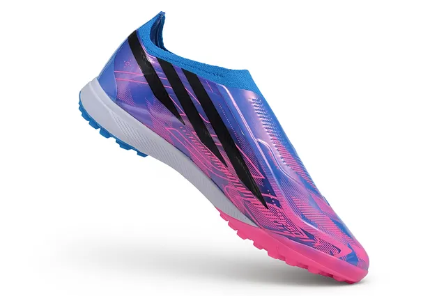 Adidas X Sapatos de futebol de grama com upper sock-fit rosa roxo com overlay de degradê iridescente 11