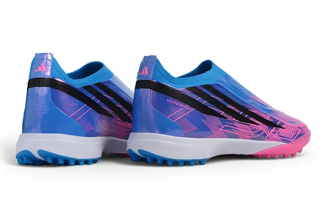 Adidas X Sapatos de futebol de grama com upper sock-fit rosa roxo com overlay de degradê iridescente 15