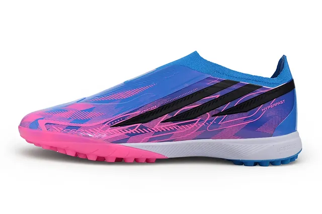 Adidas X Sapatos de futebol de grama com upper sock-fit rosa roxo com overlay de degradê iridescente 17