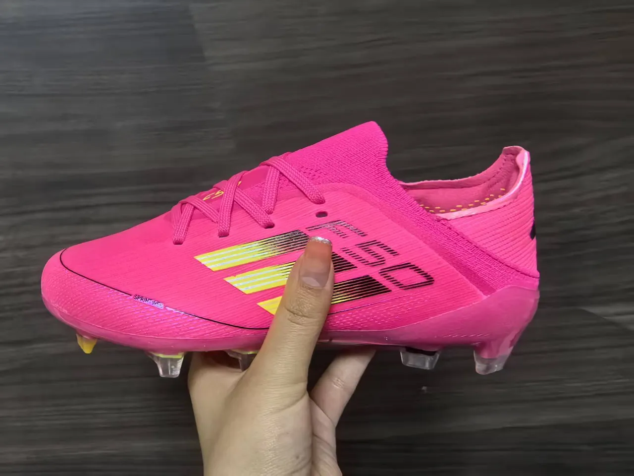 Adidas X Speedflow وردي وليمي Firm-Ground أحذية كرة القدم 9