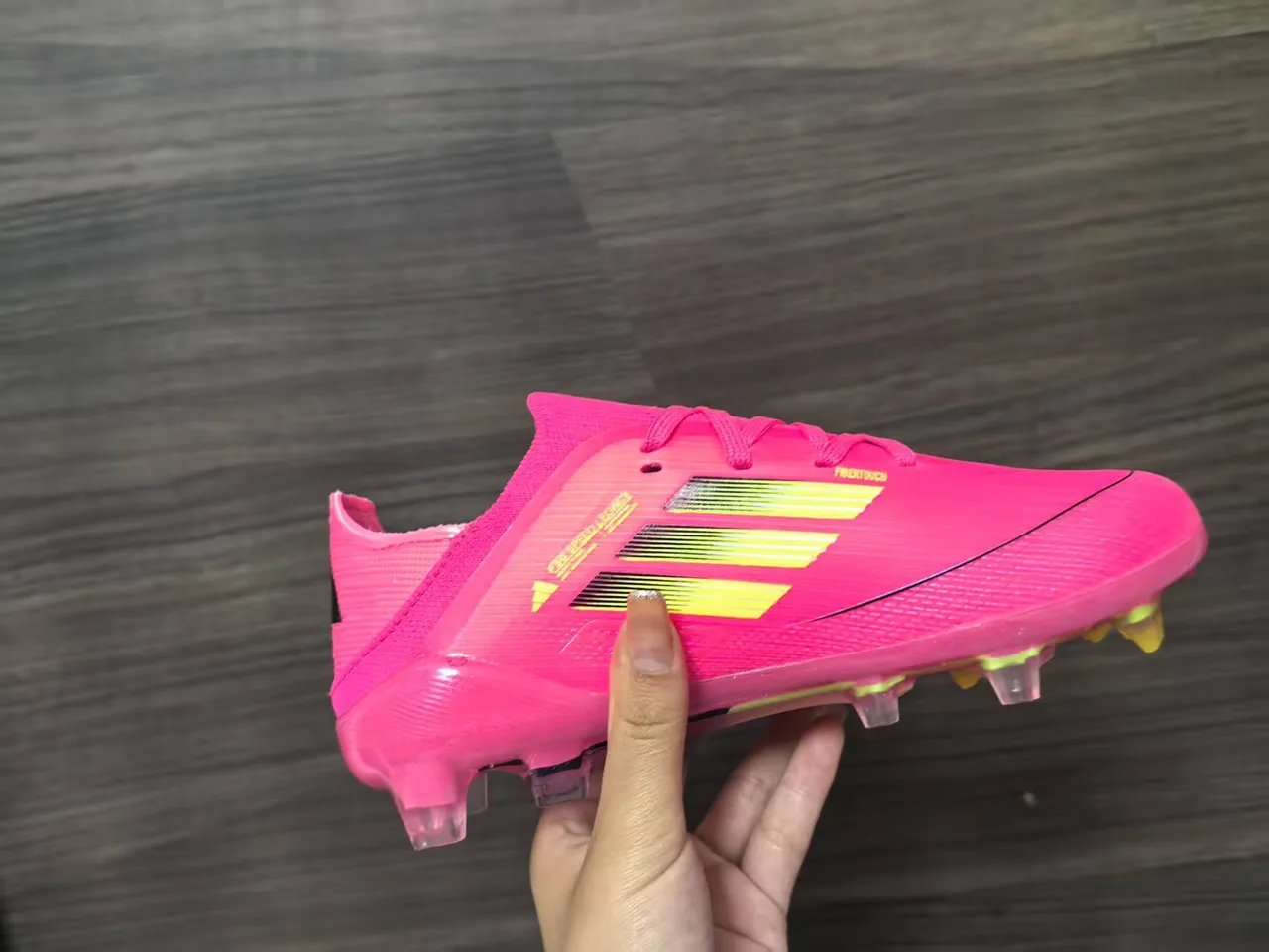 Adidas X Speedflow وردي وليمي Firm-Ground أحذية كرة القدم 11