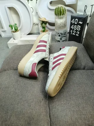 Adidas Yellow Burgundy Suede Upper Side Panel Lifestyle Sneakers 6