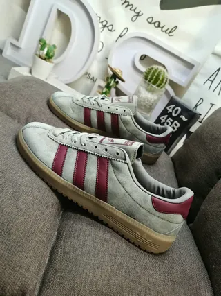 Adidas Yellow Burgundy Suede Upper Side Panel Lifestyle Sneakers 7
