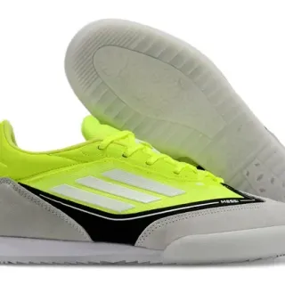 Adidas Yellow Gray Low-Top Synthetic Textile Upper Indoor Soccer Shoes