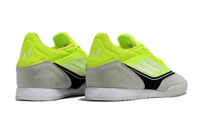 Adidas Yellow Gray Low-Top Synthetic Textile Upper Indoor Soccer Shoes 3