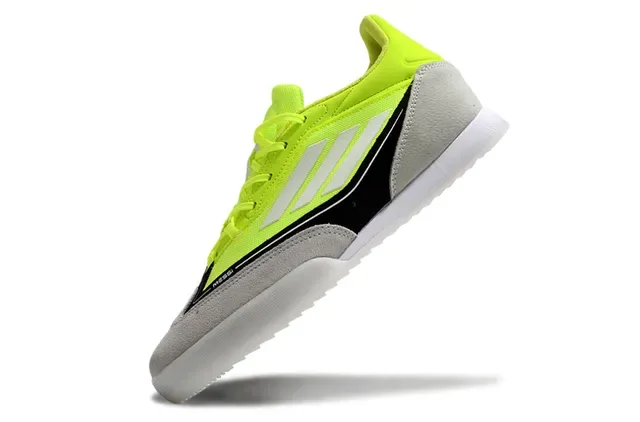 Adidas Yellow Gray Low-Top Synthetic Textile Upper Indoor Soccer Shoes 4