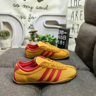 Adidas Yellow Red Low-Top Suede Upper Lifestyle Sneakers