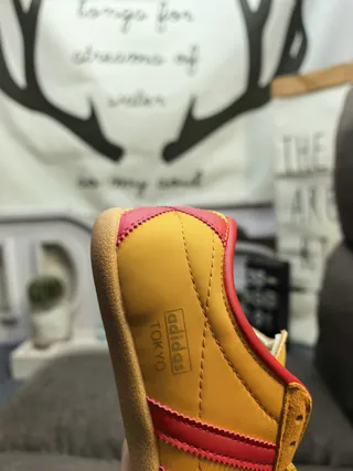 Adidas Yellow Red Low-Top Suede Upper Lifestyle Sneakers 3