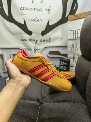 Adidas Yellow Red Low-Top Suede Upper Lifestyle Sneakers 5