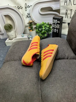 Adidas Yellow Red Low-Top Suede Upper Lifestyle Sneakers 6