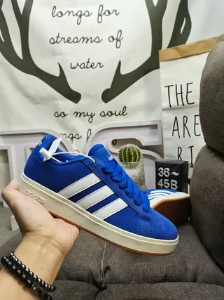 Adidas Yellow White Low-Top Suede-Like Upper Lifestyle Sneakers 5