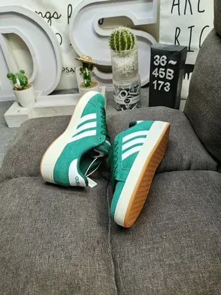 Adidas Yellow White Low-Top Suede-Like Upper Lifestyle Sneakers 16
