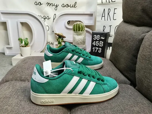 Adidas Yellow White Low-Top Suede-Like Upper Lifestyle Sneakers 21