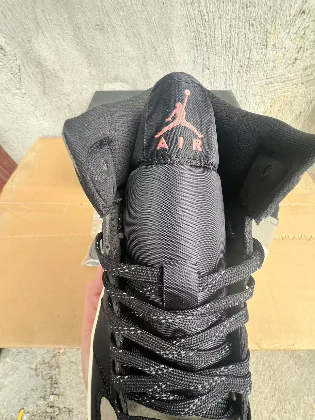 Air Jordan 1 Black Gray Off-White Tênis de Basquete 4