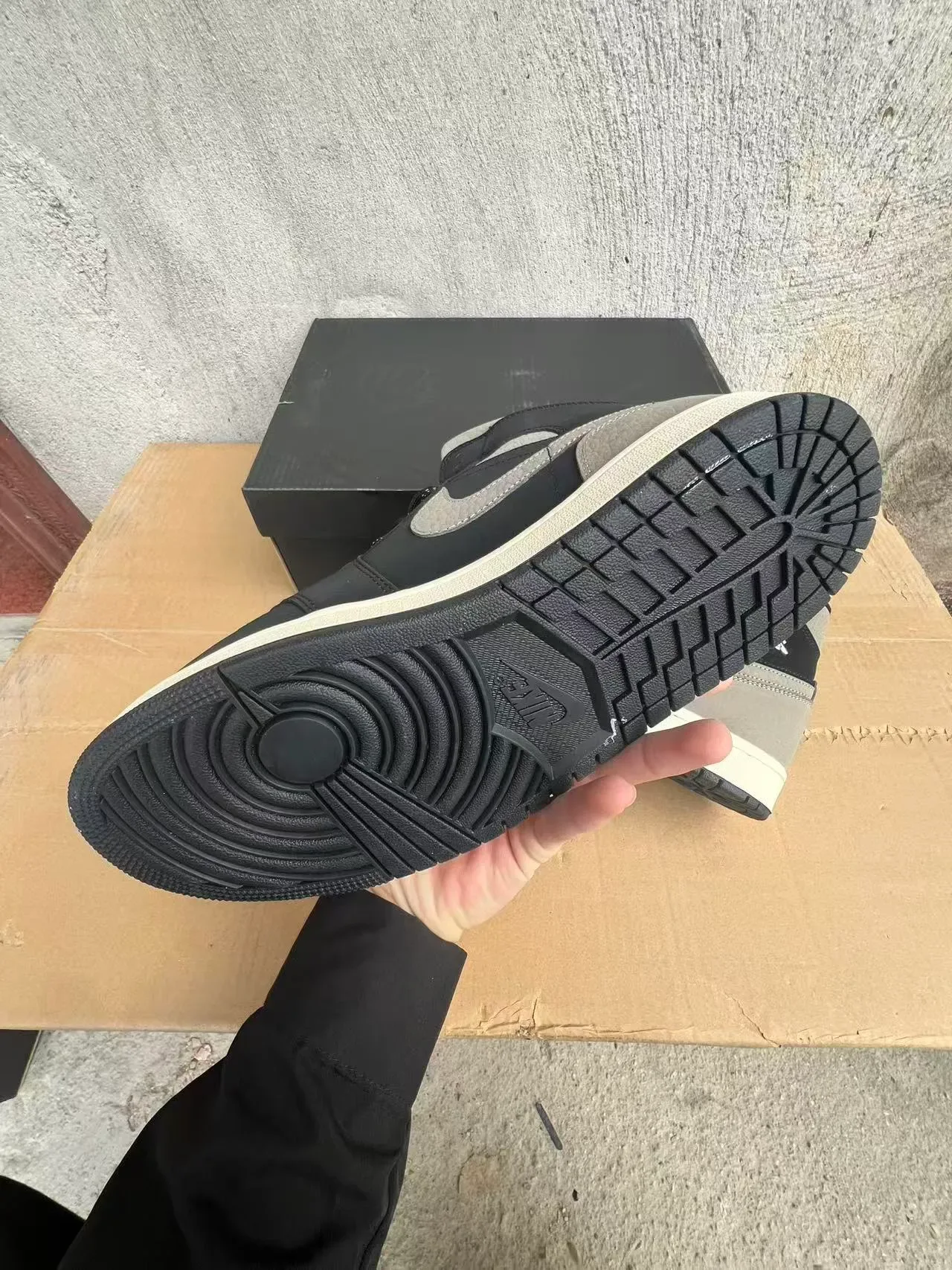Air Jordan 1 Black Gray Off-White Tênis de Basquete 6