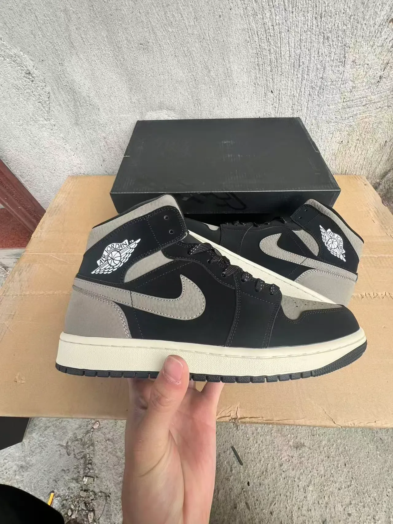 Air Jordan 1 Black Gray Off-White Tênis de Basquete 7