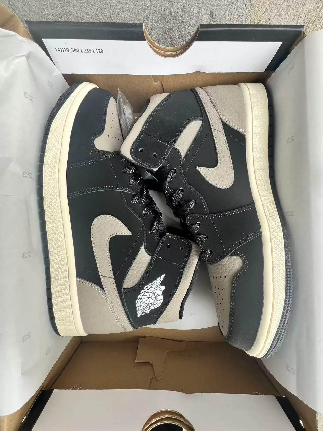 Air Jordan 1 Black Gray Off-White Tênis de Basquete 9