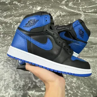 Air Jordan 1 Negro Azul Rey Cuero Zapatillas de Baloncesto