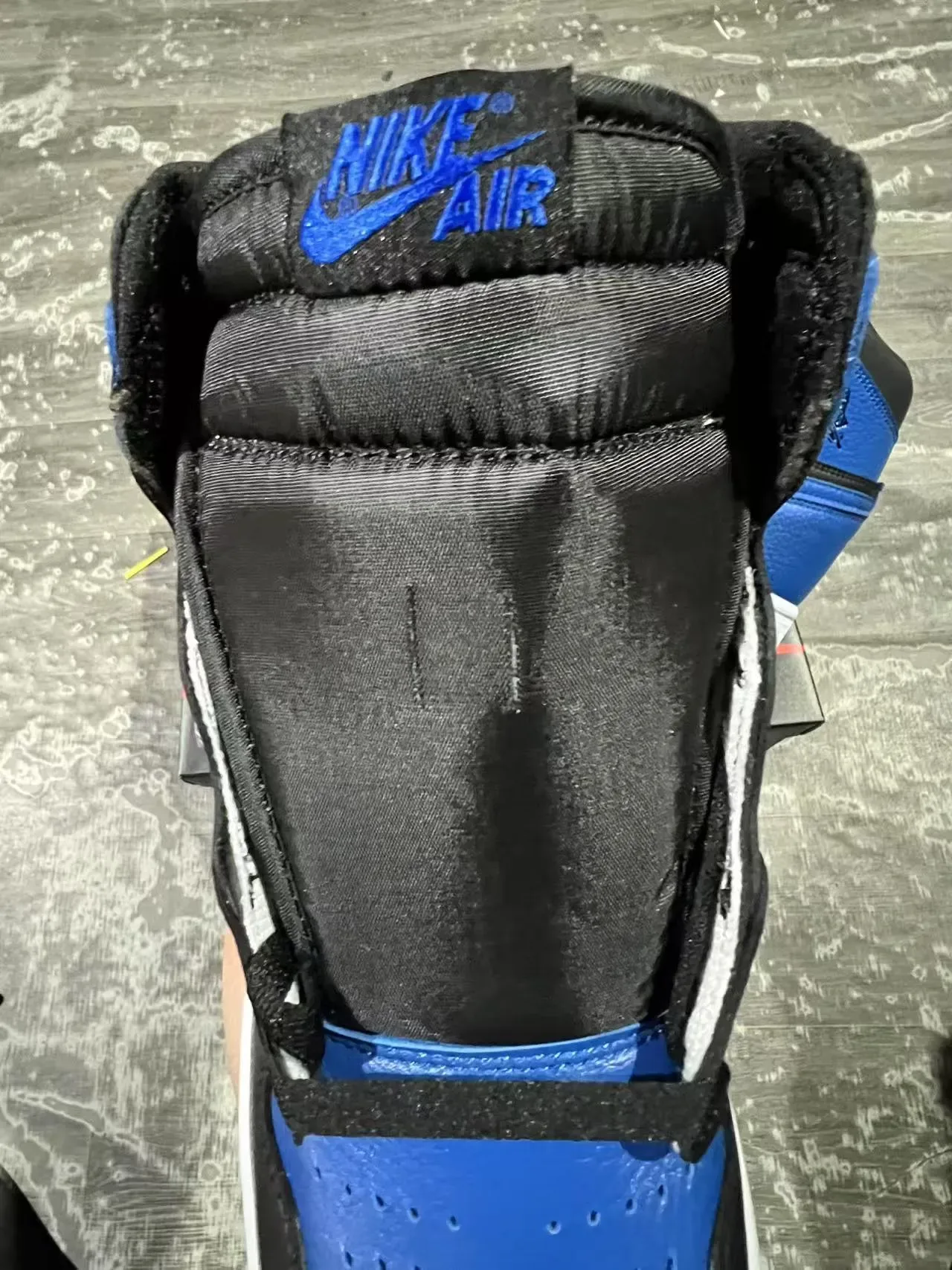 Air Jordan 1 Noir Bleu Royal Cuir Chaussures de Basketball 4