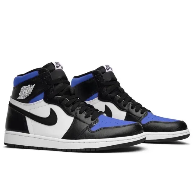 Air Jordan 1 Chaussures de Basketball Noir Blanc Bleu Royal 6