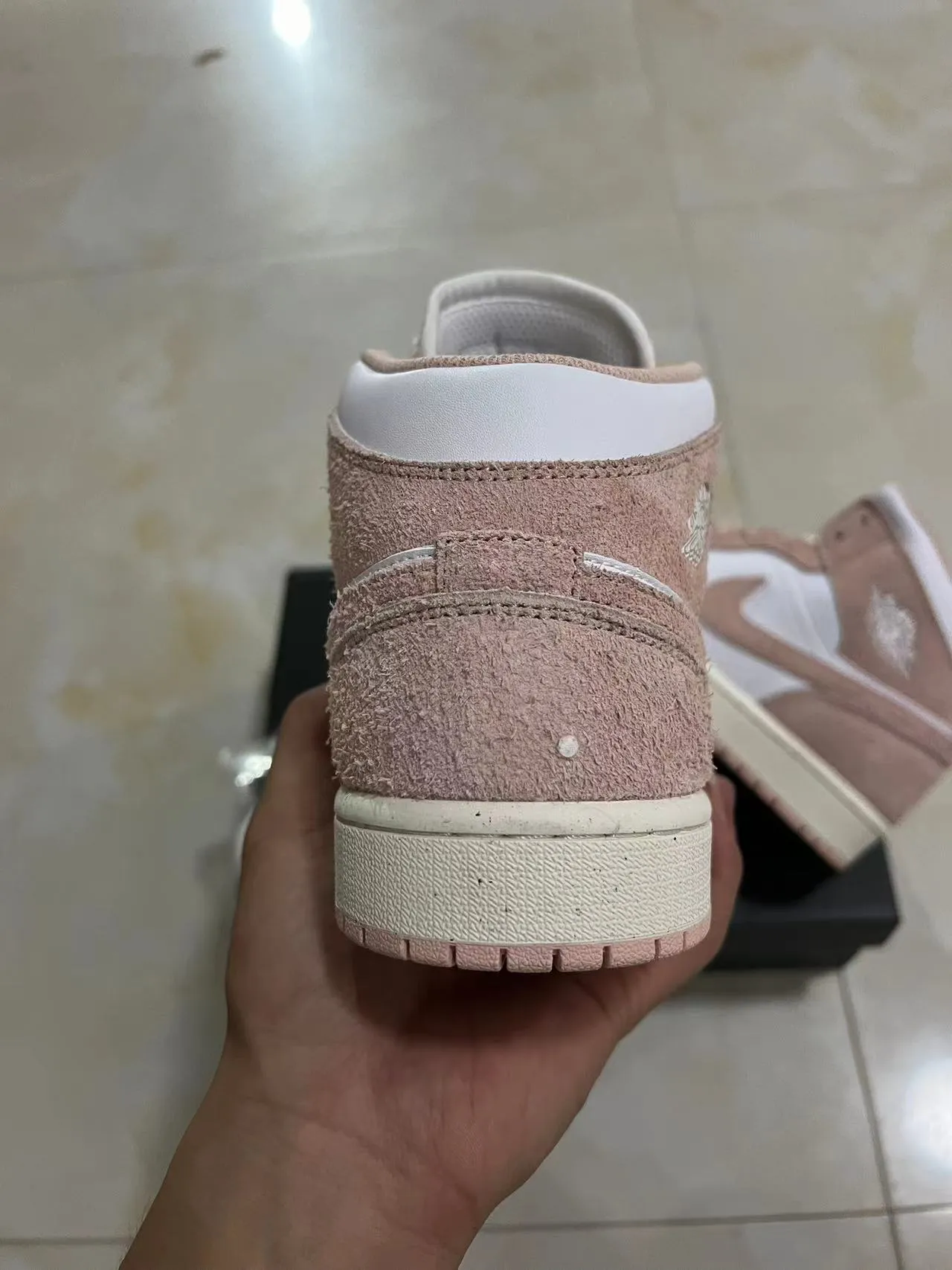 Air Jordan 1 High Dusty Pink and White Basketball Shoes 8