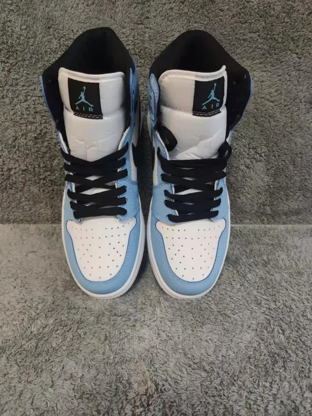 Air Jordan 1 High Tênis de Basquete Azul Claro Branco Preto 6