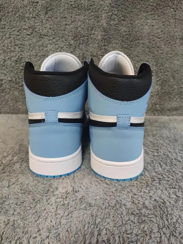 Air Jordan 1 High Tênis de Basquete Azul Claro Branco Preto 7
