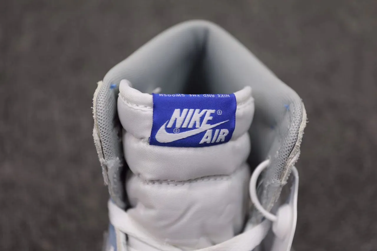 Air Jordan 1 High Top White Light Blue Denim Suede Basketball Shoes 5