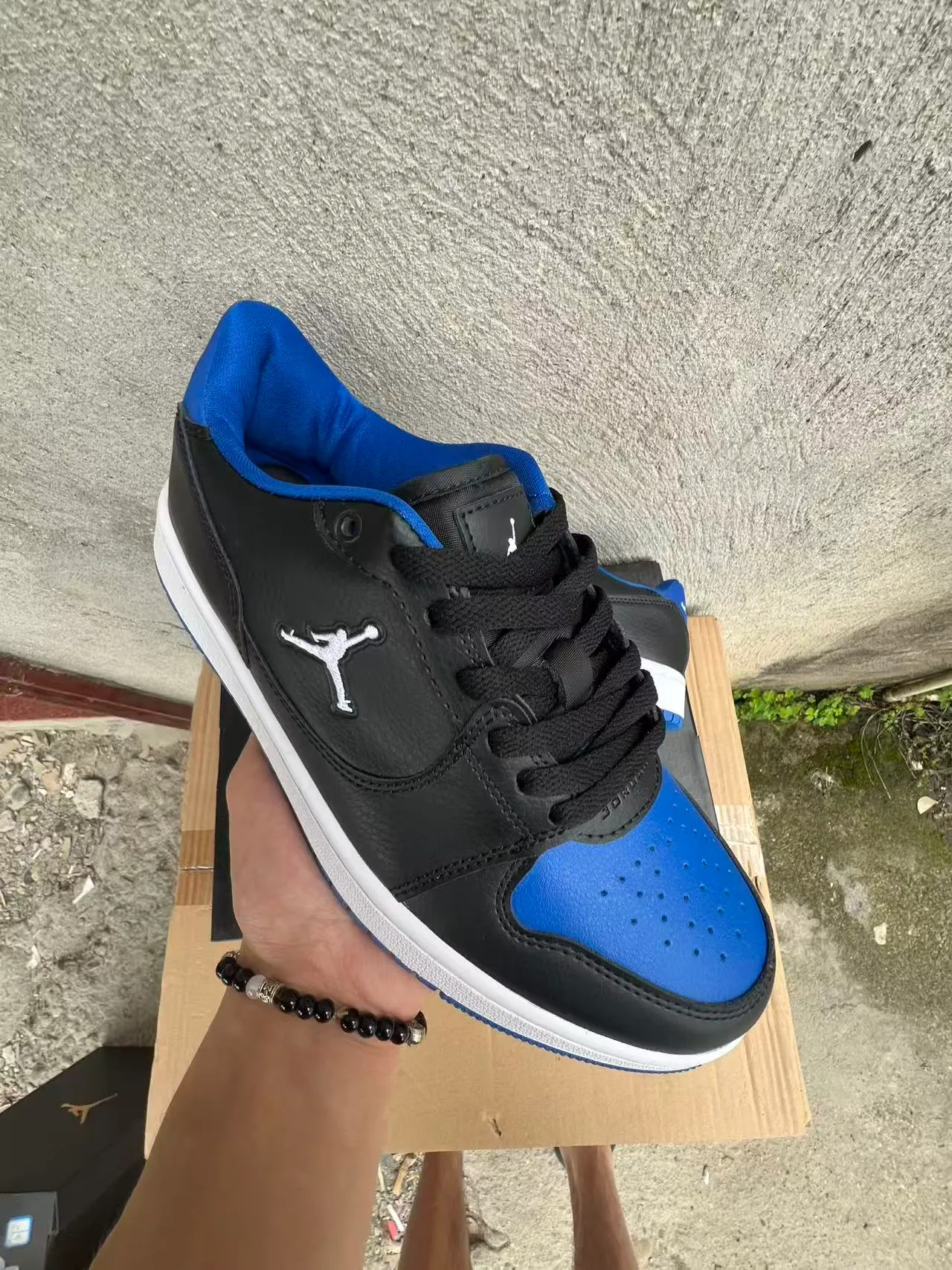 Air Jordan 1 Low Black Royal Blue White Lifestyle Sneakers 2