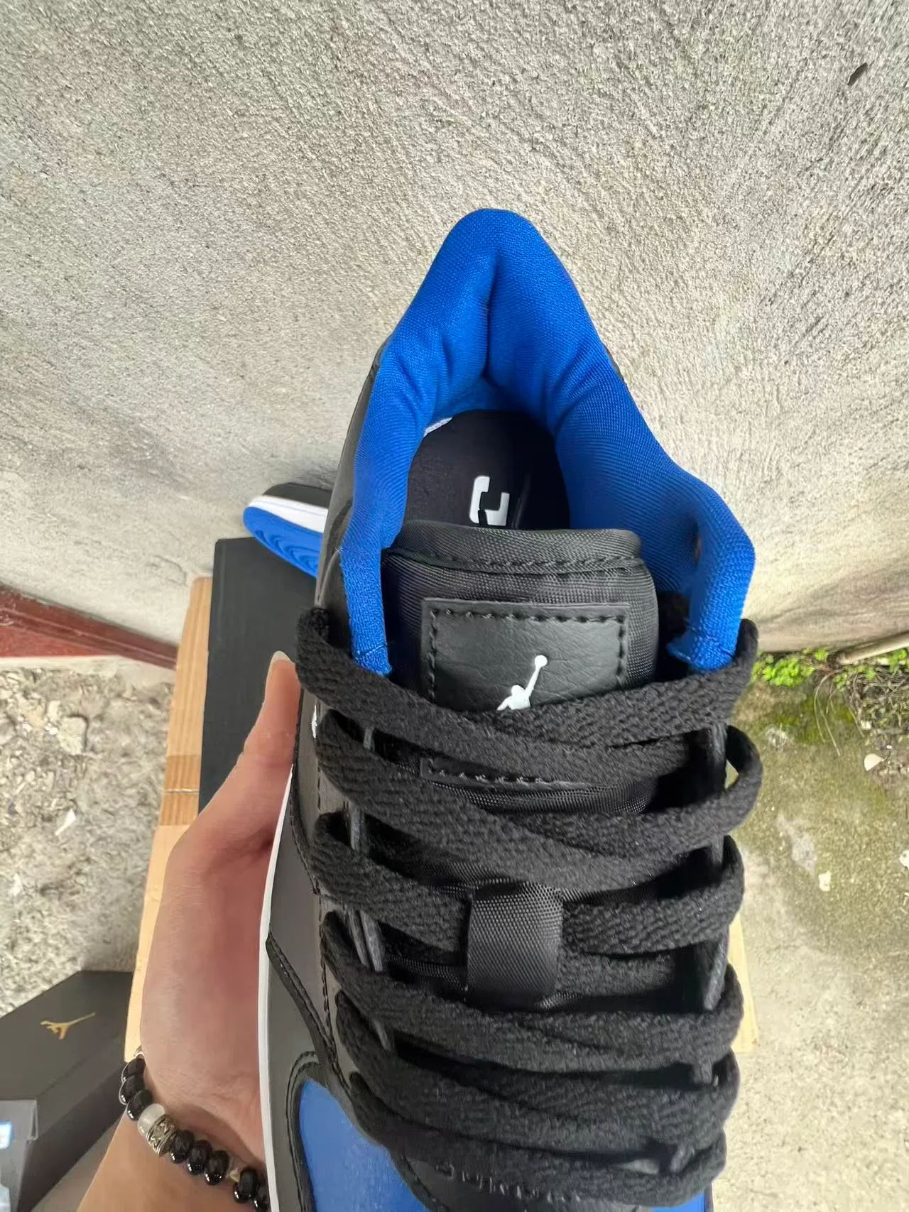 Air Jordan 1 Low Black Royal Blue White Lifestyle Sneakers 4