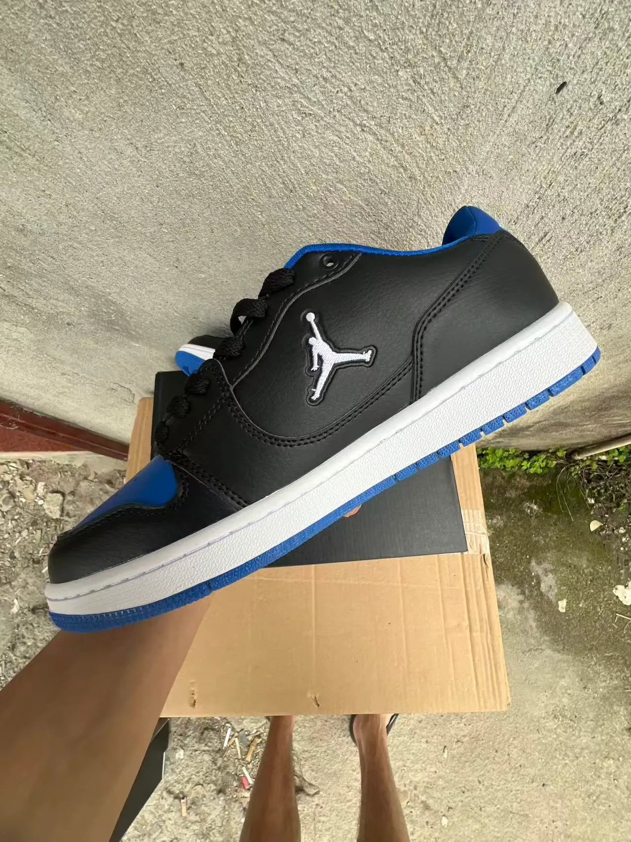 Air Jordan 1 Low Black Royal Blue White Lifestyle Sneakers 5