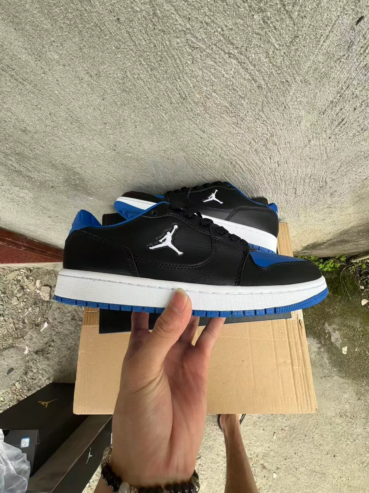 Air Jordan 1 Low Black Royal Blue White Lifestyle Sneakers 7