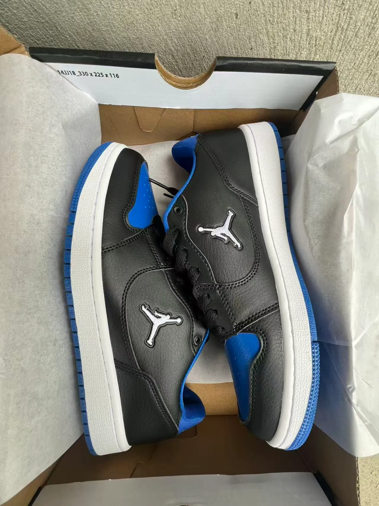 Air Jordan 1 Low Black Royal Blue White Lifestyle Sneakers 9