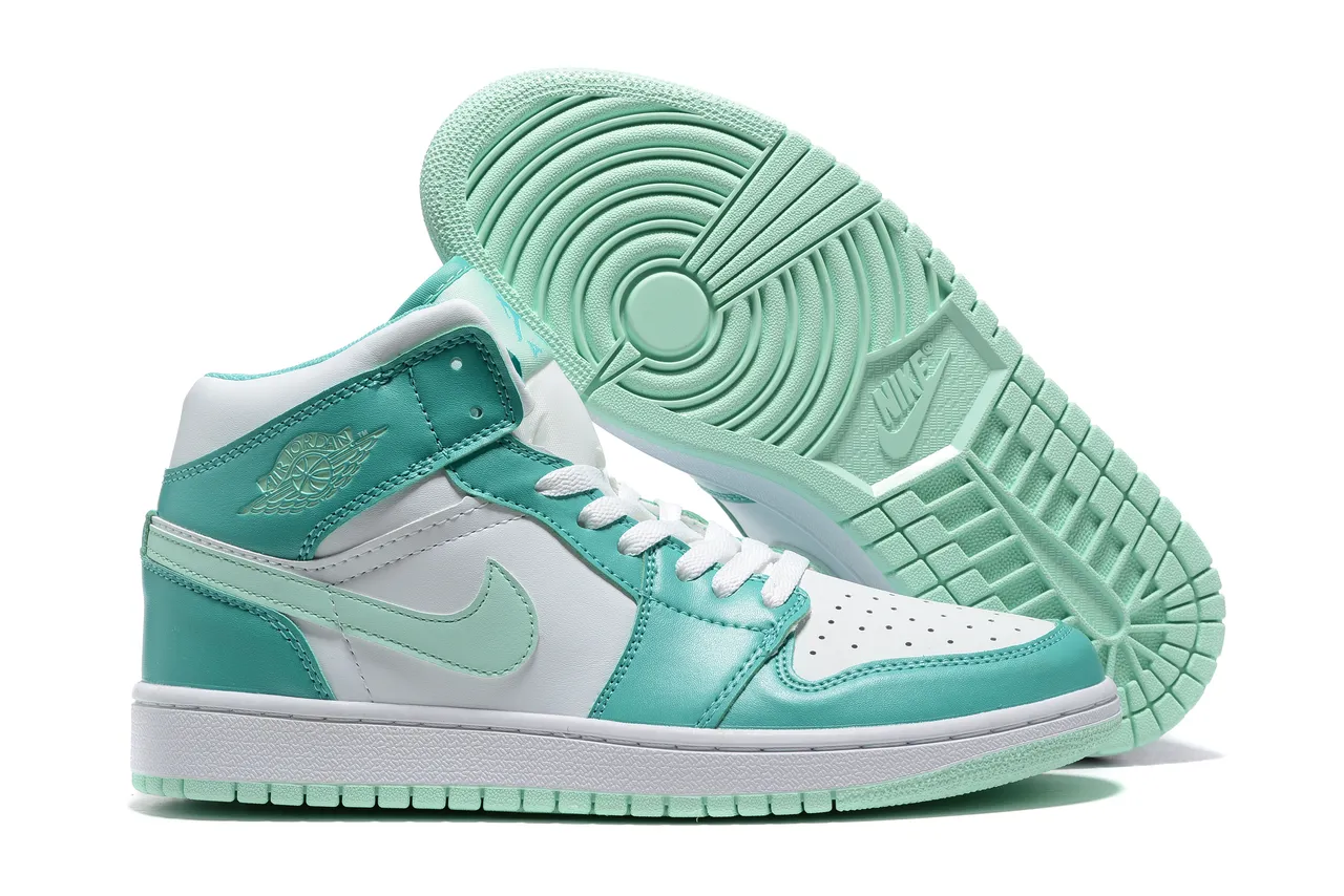 Air Jordan 1 Mint Green White Basketball Shoes 2