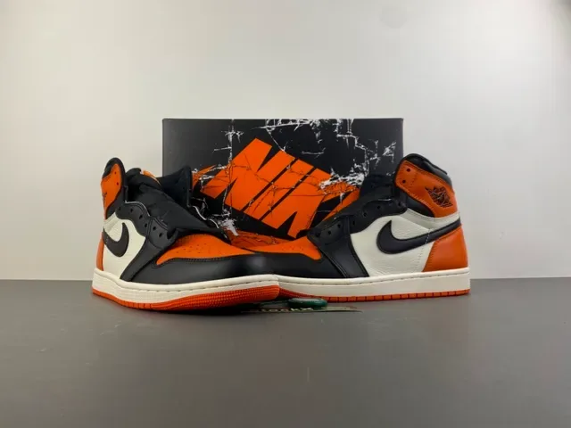 Air Jordan 1 Orange Black Off-White Chaussures de Basketball 13