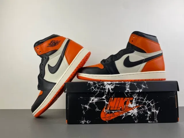 Air Jordan 1 Orange Black Off-White Chaussures de Basketball 14