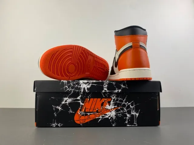 Air Jordan 1 Orange Black Off-White Chaussures de Basketball 16