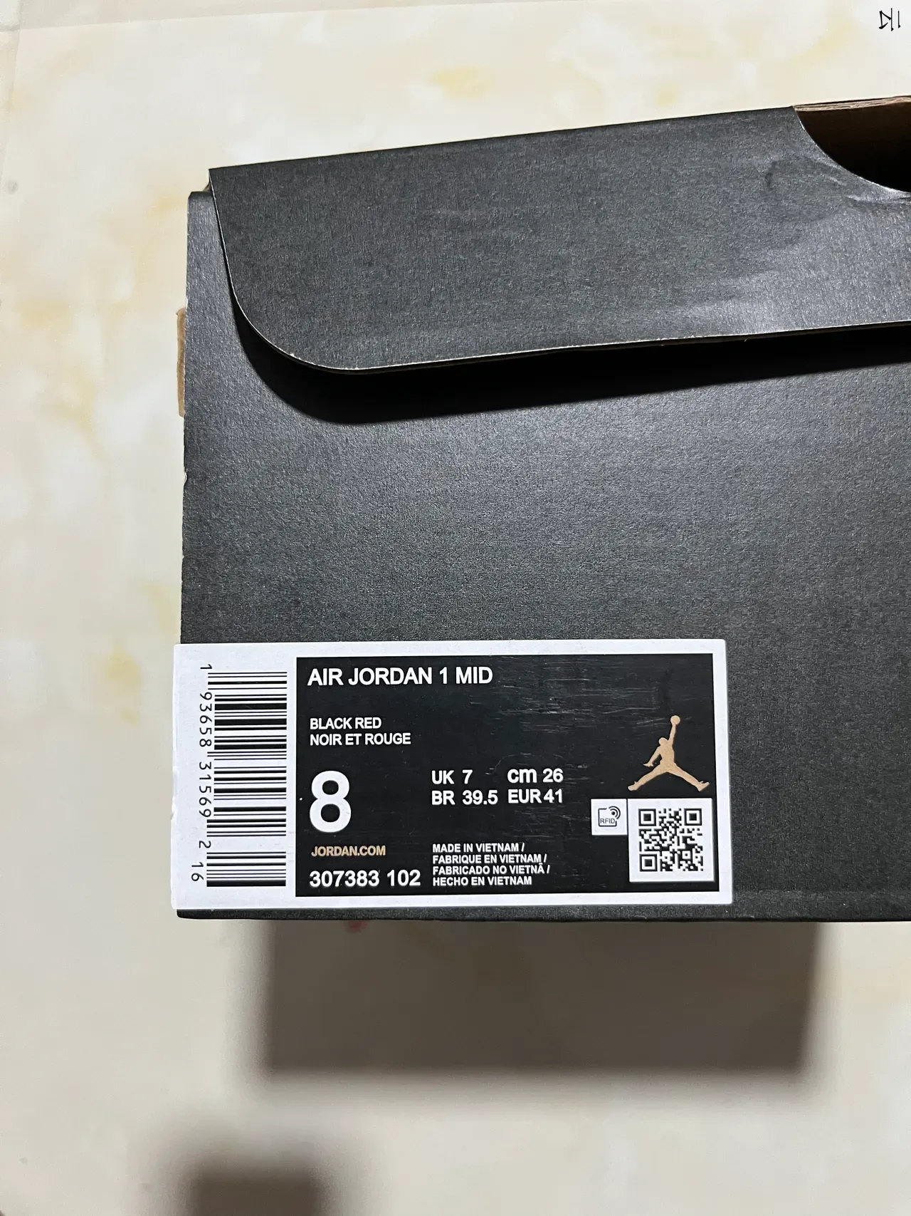 Air Jordan 1 Rouge Noir Hautes à Panneaux en Cuir Chaussures de Basketball 10