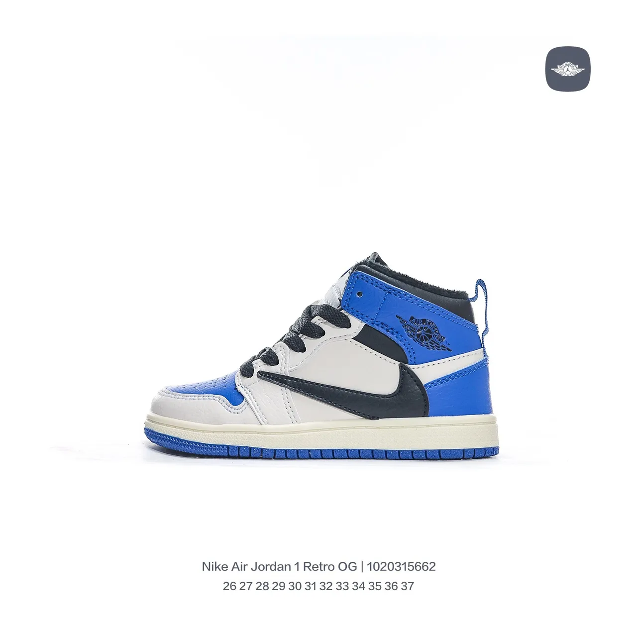 Air Jordan 1 Retro OG Red White Light Blue Black Kids Basketball Shoes 6