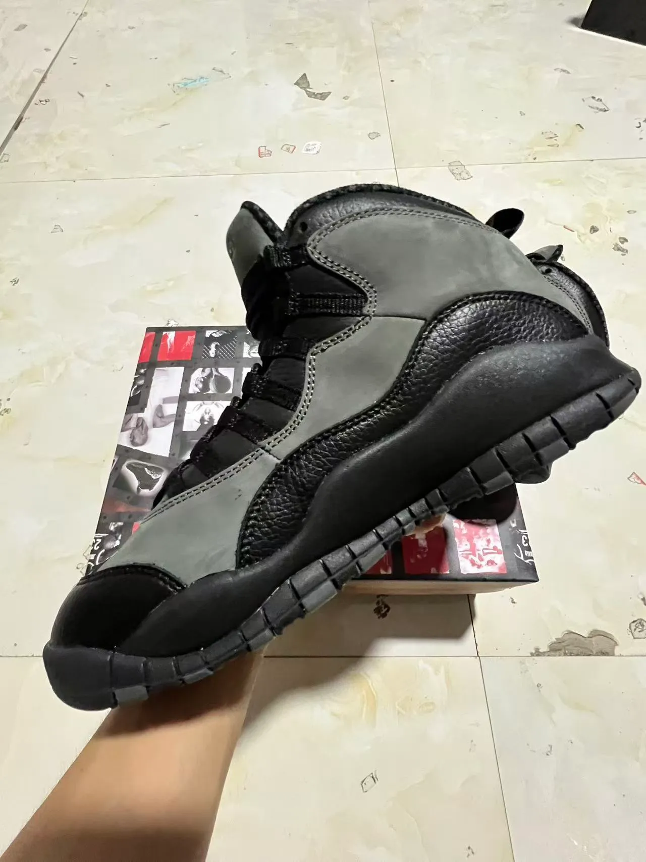 Air Jordan 10 Black and Dark Gray Basketball Shoes 5