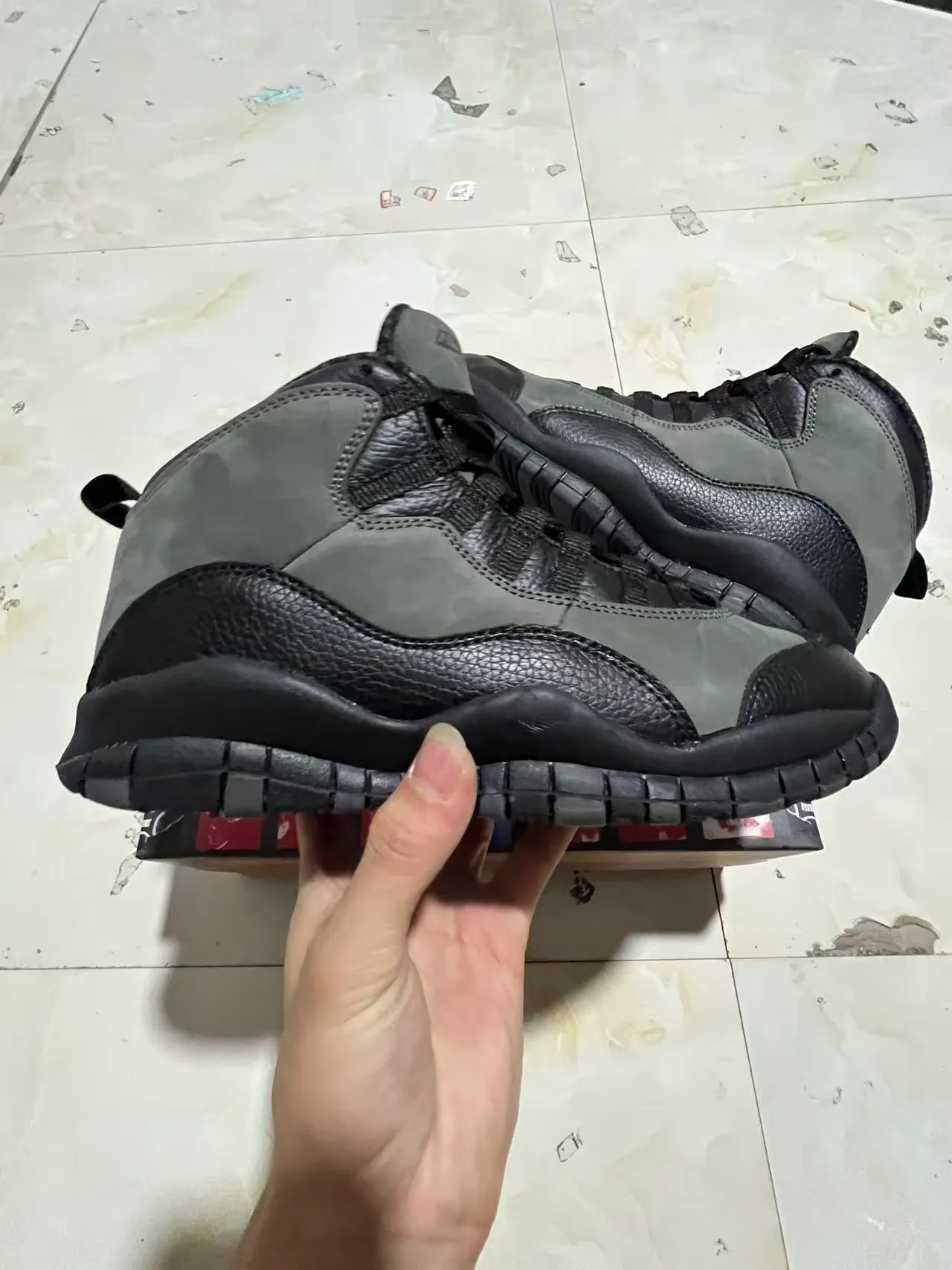 Air Jordan 10 Black and Dark Gray Basketball Shoes 7