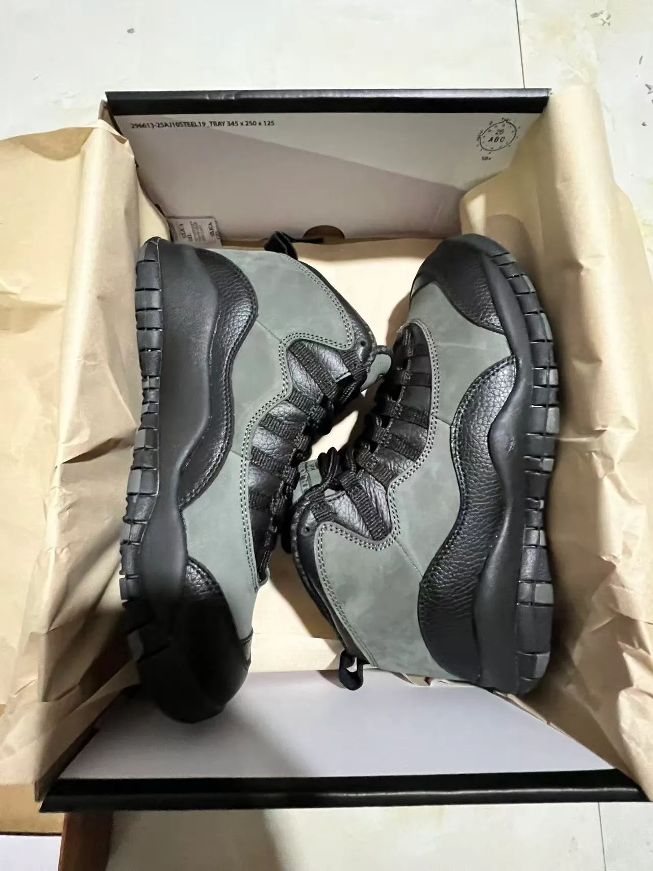 Air Jordan 10 Black and Dark Gray Basketball Shoes 9
