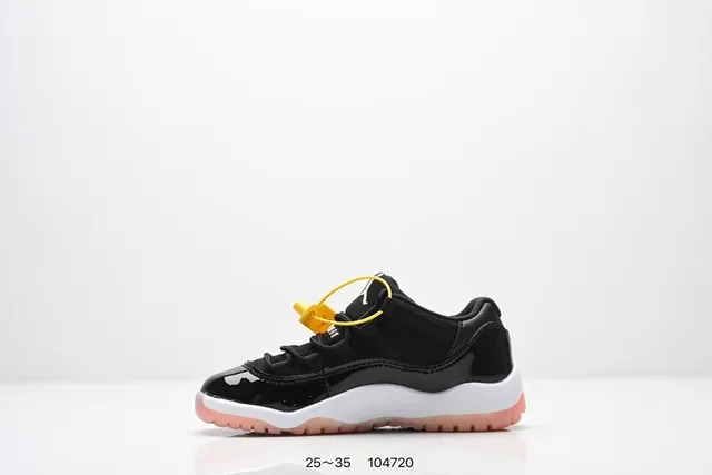 Air Jordan 11 Black Patent Blue Outsole Basketball Shoes 3