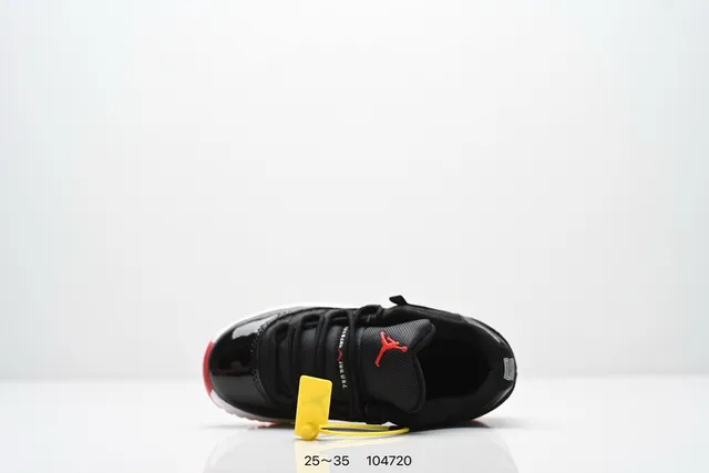 Air Jordan 11 Black Patent Blue Outsole Basketball Shoes 14