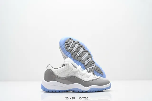 Air Jordan 11 Black Patent Blue Outsole Basketball Shoes 15