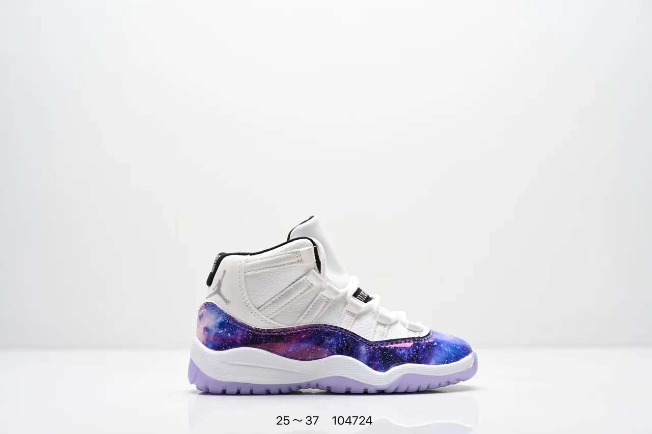 Air Jordan 11 Galaxy Print White Purple Basketball Shoes 8
