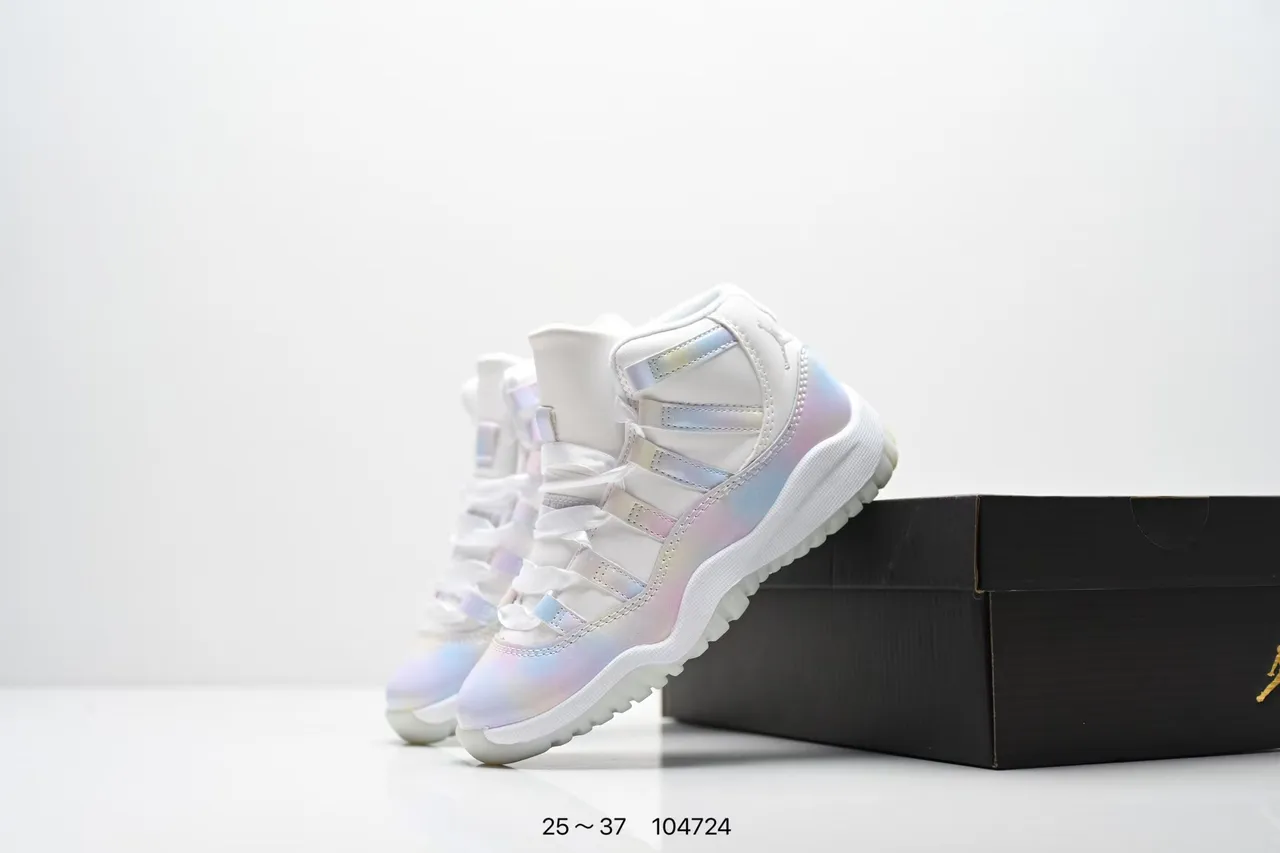 Air Jordan 11 Galaxy Print White Purple Basketball Shoes 12