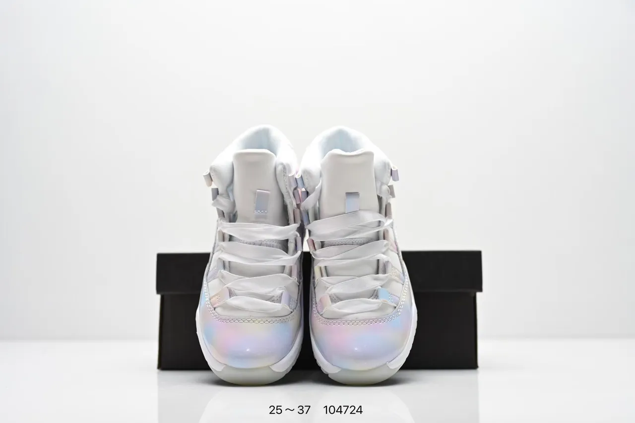 Air Jordan 11 Galaxy Print White Purple Basketball Shoes 13